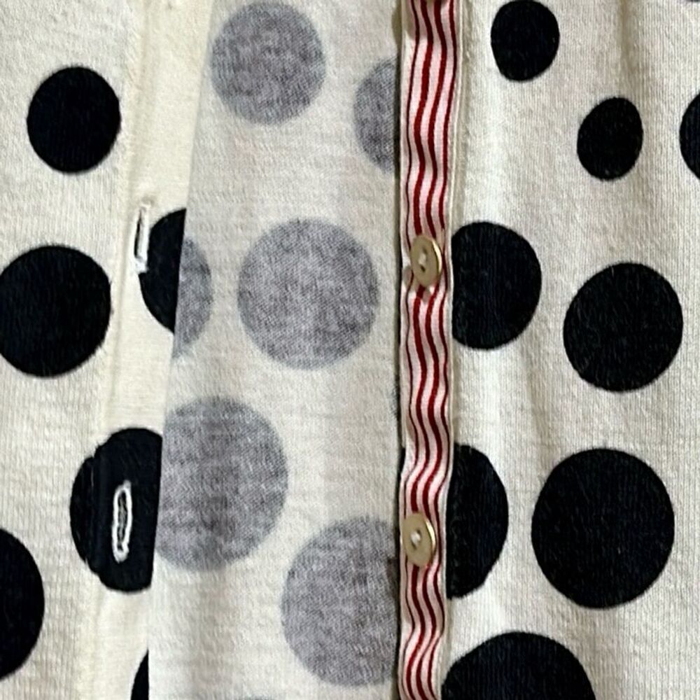 Talbots Women's Polka Dot Cardigan Sweater Black Size S - EUC - Picture 2 of 5